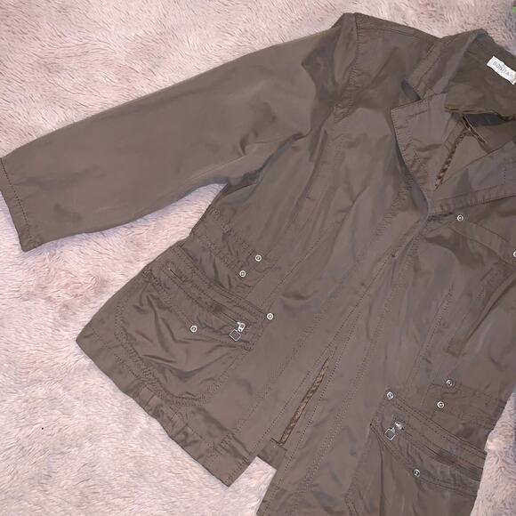 Bonita German Brown Faux Suede Open Front Moto-Style Jacket Size: 44 - Picture 2 of 12